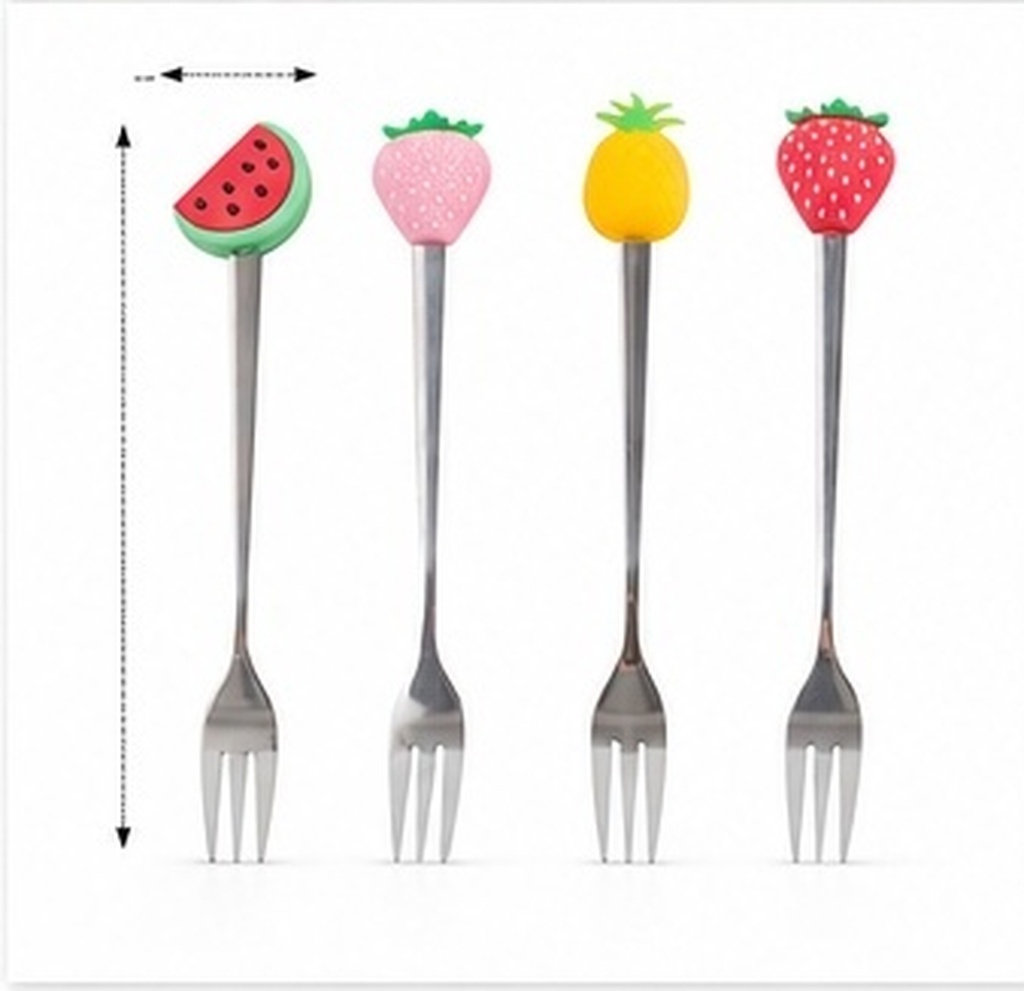Kitchen Gadgets Gold - 4 Buah Garpu Buah Baja Tahan