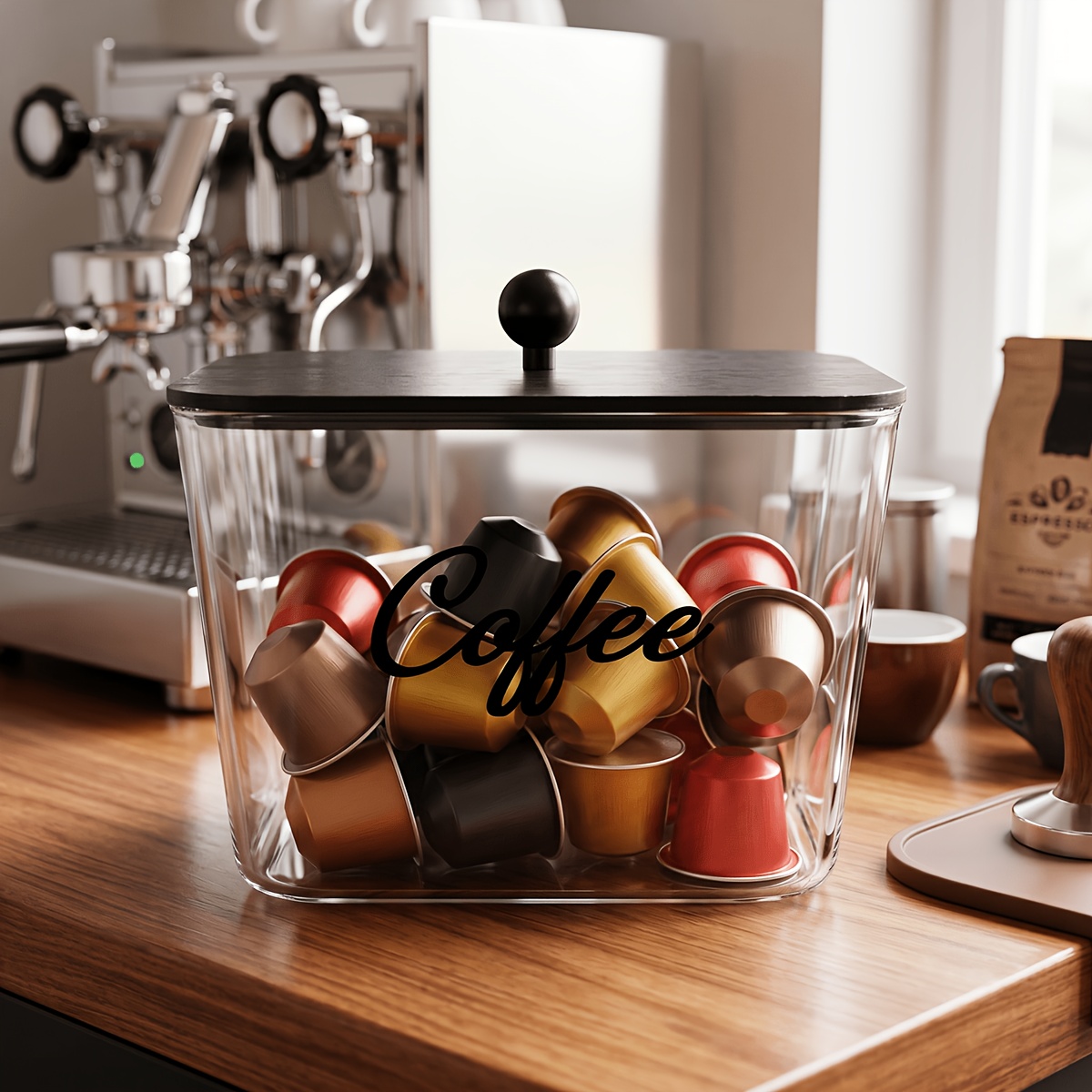 Kitchen Gadgets Organizer - Tempat Penyimpanan Pod Kopi dengan Tutup,