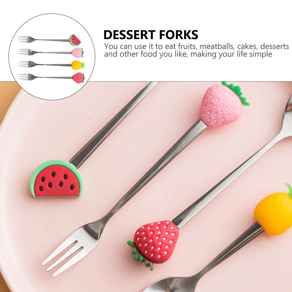 4 Buah Garpu Buah Baja Tahan K - Kitchen Gadgets Gold ulasan dan harga